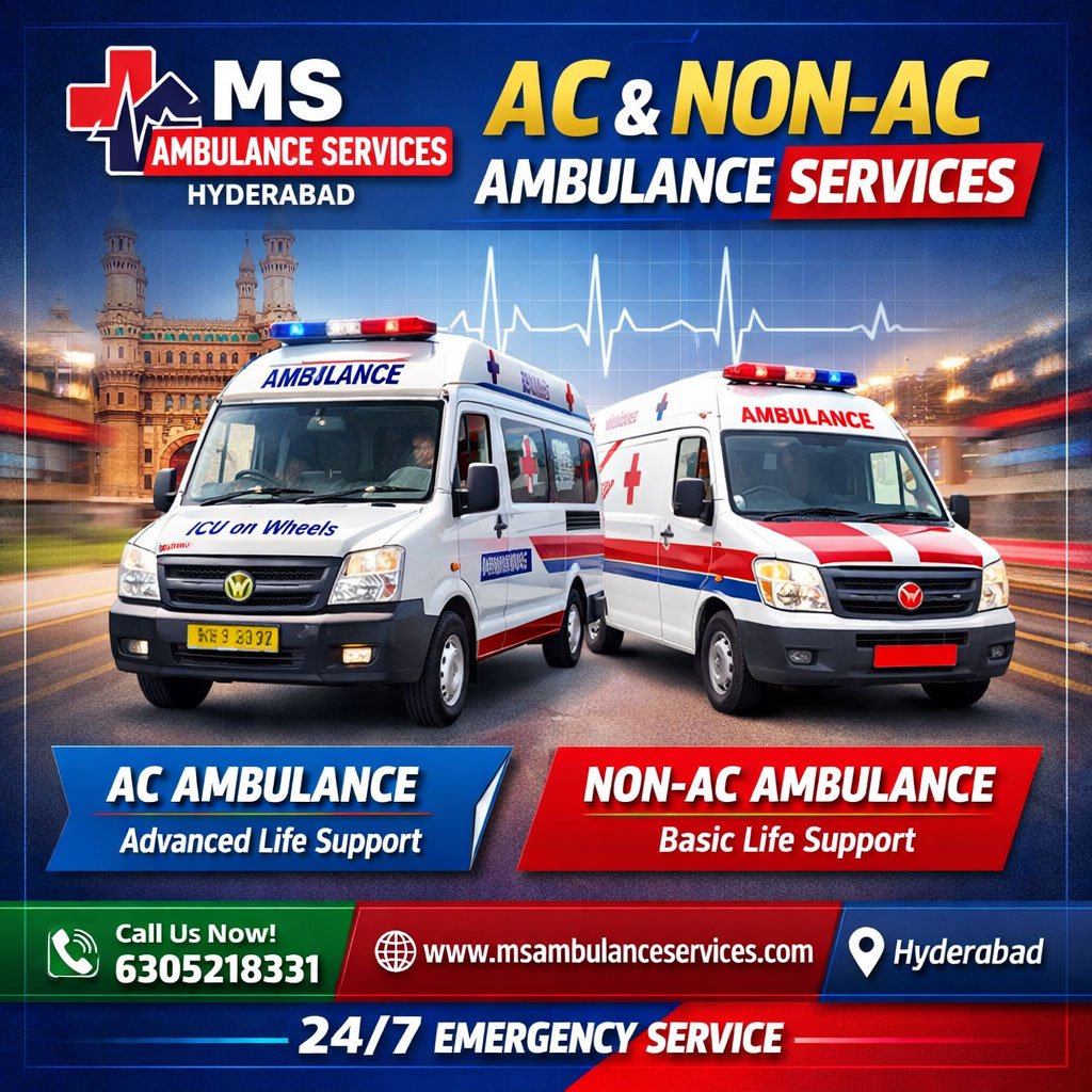 AC & Non-AC Ambulance Services in Hyderabad | 24/7 Patient Transport